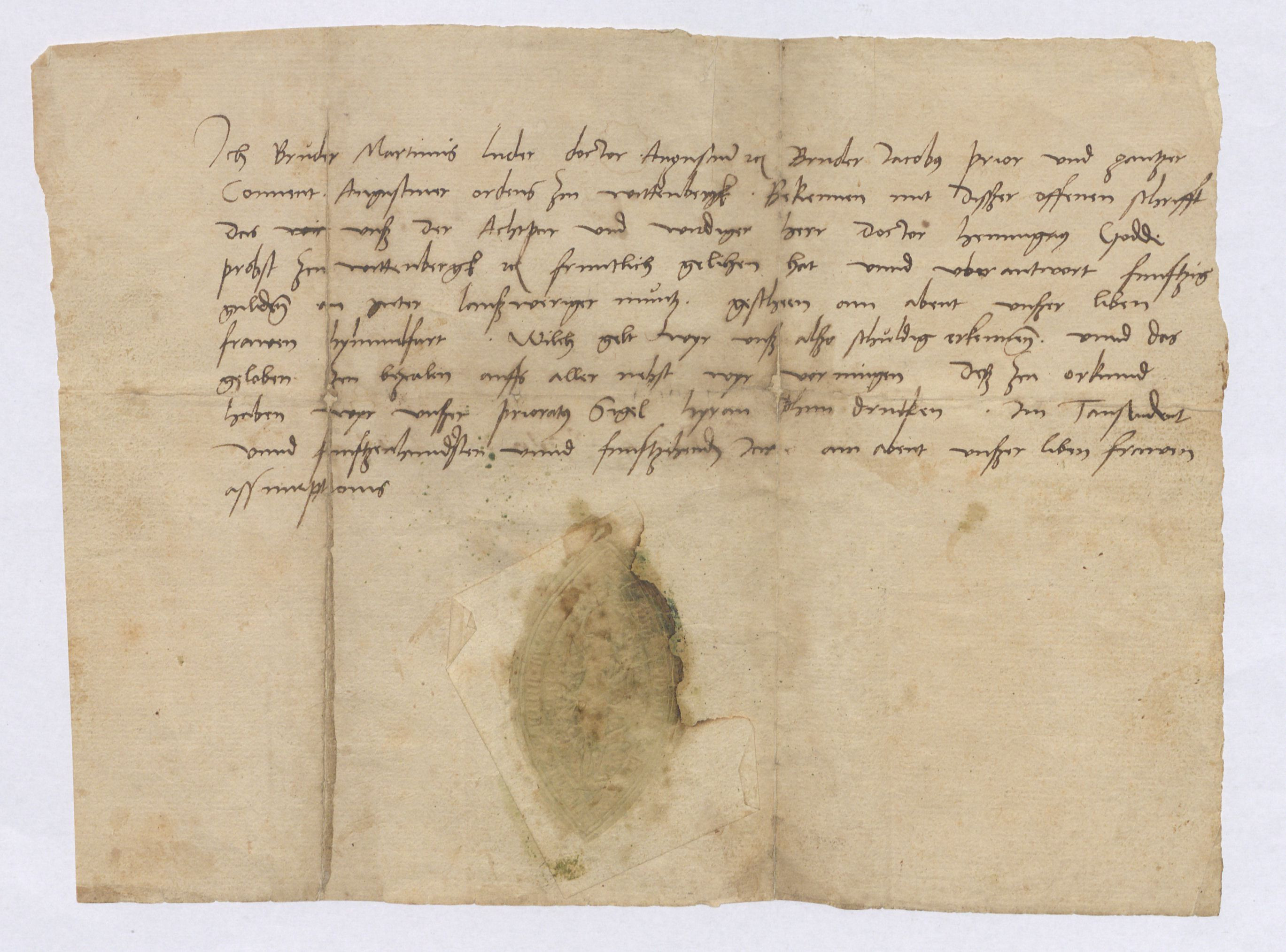 Original-Brief von Martin Luther